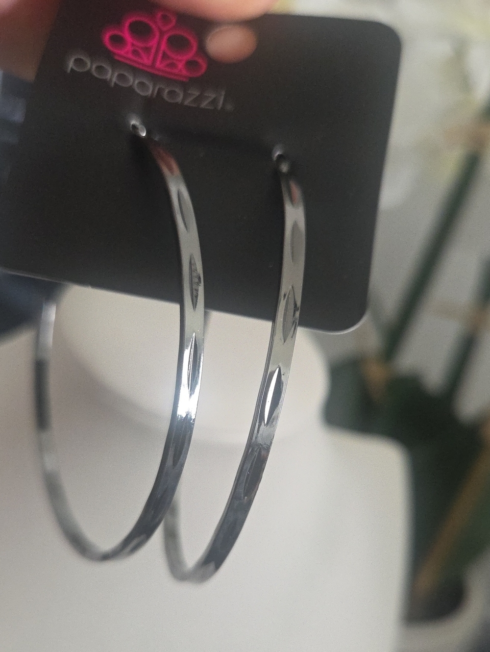 Paparazzi Full On Radical Black Hoop Earrings NWT